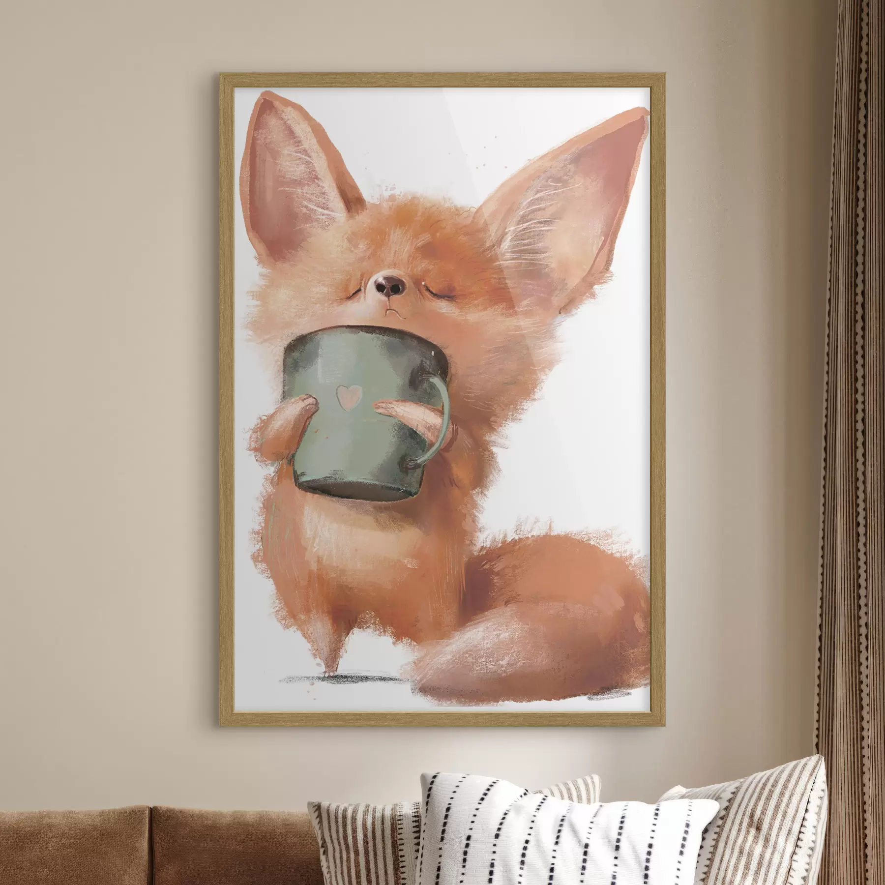 Fototapeta Czerwony lis i kawa f35008