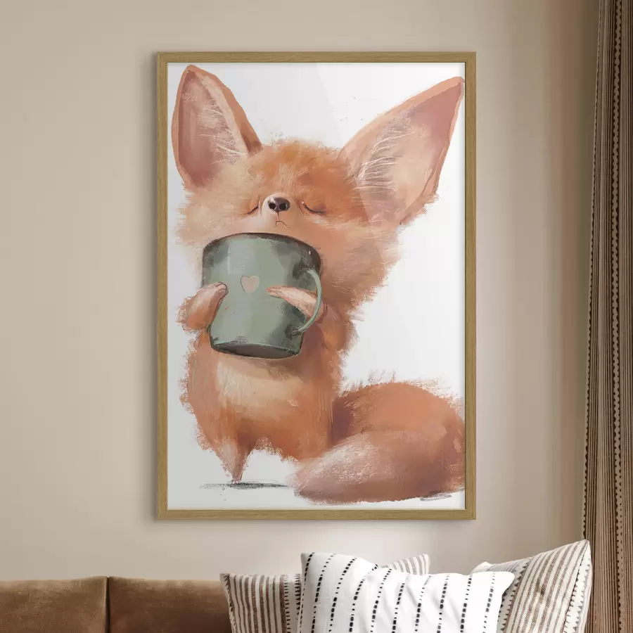 Fototapeta Czerwony lis i kawa f35008