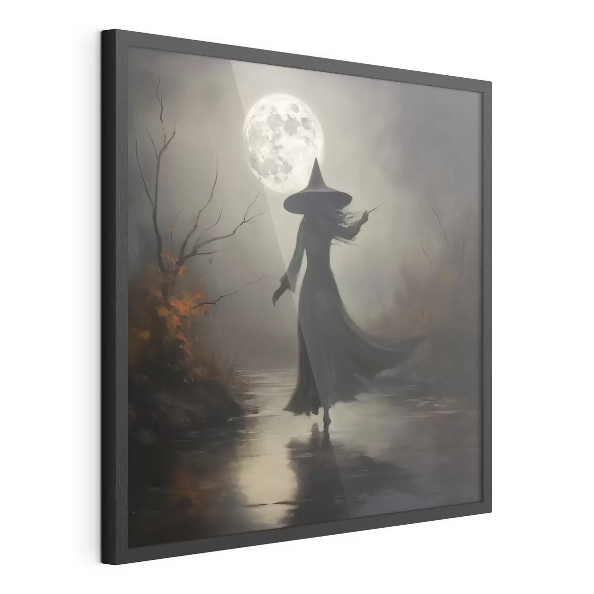 Plakat Halloween 🎃 Pełnia księżyca i czarownica f35970
