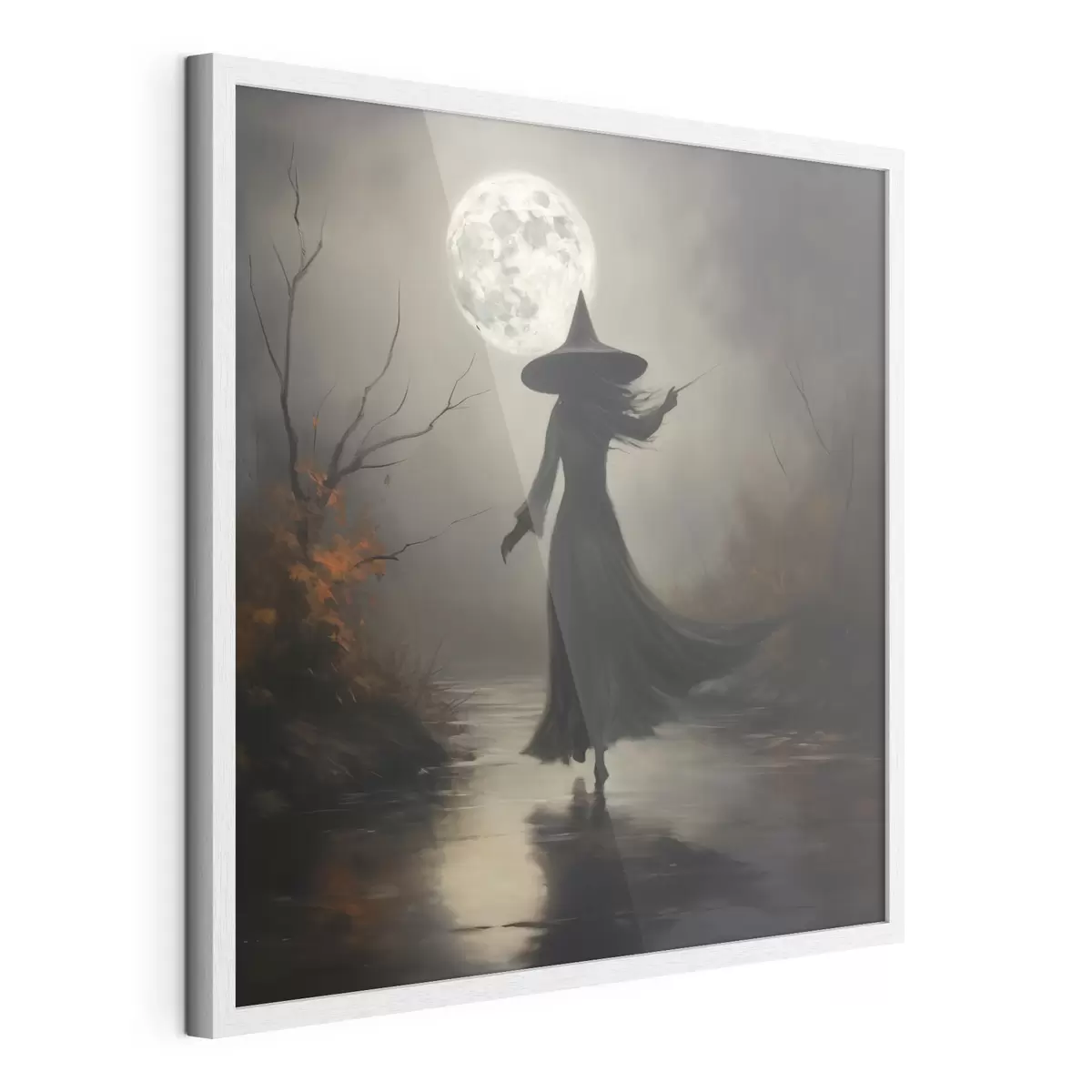 Plakat Halloween 🎃 Pełnia księżyca i czarownica f35970