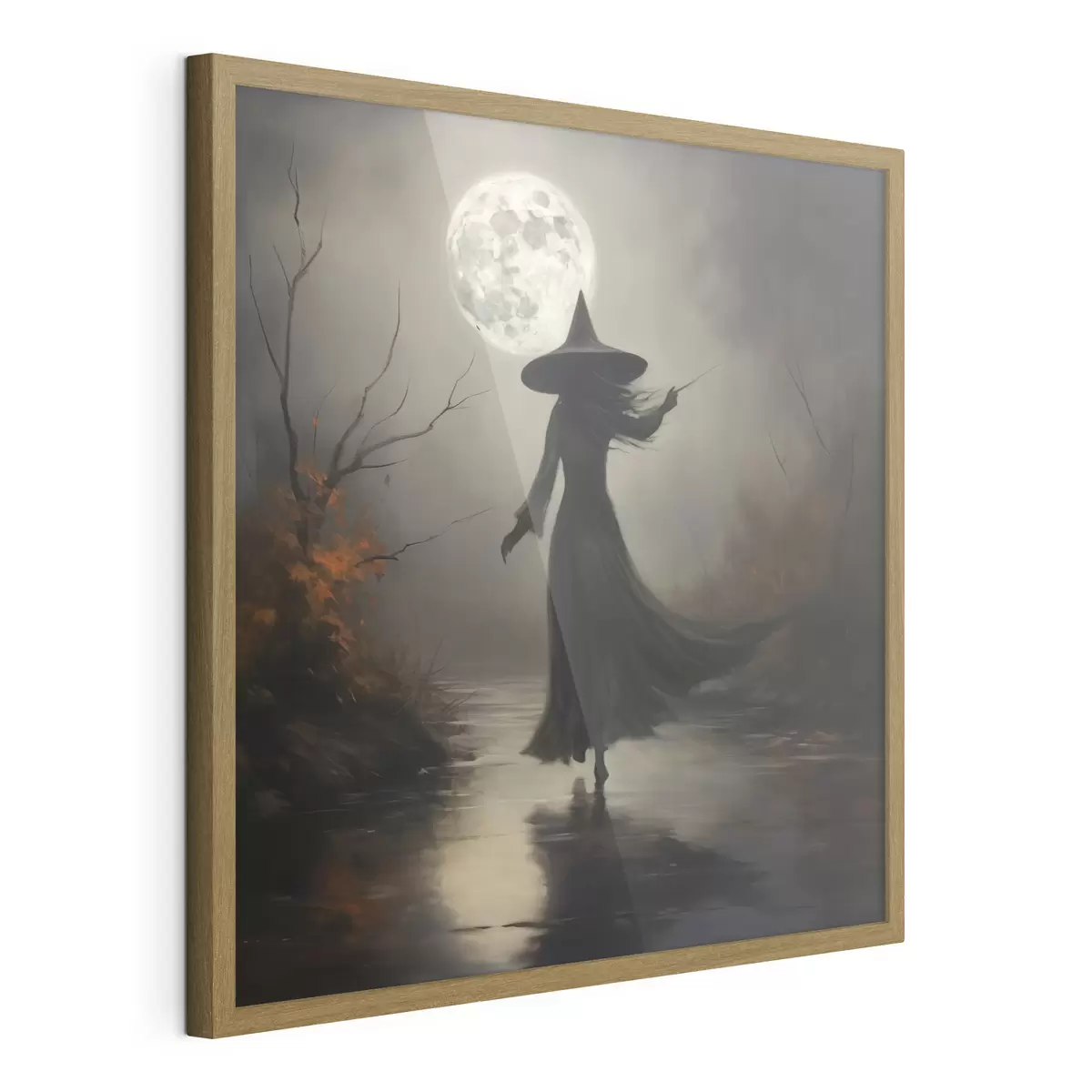 Plakat Halloween 🎃 Pełnia księżyca i czarownica f35970