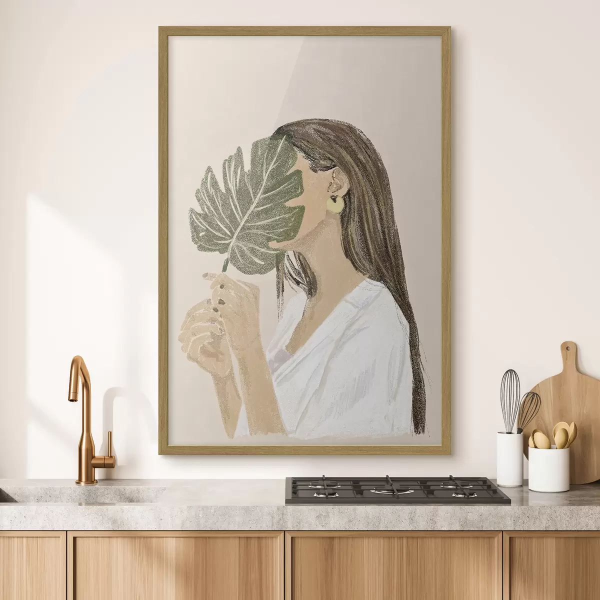 Plakat Abstrakcyjny portret kobiecy w stylu boho f35800