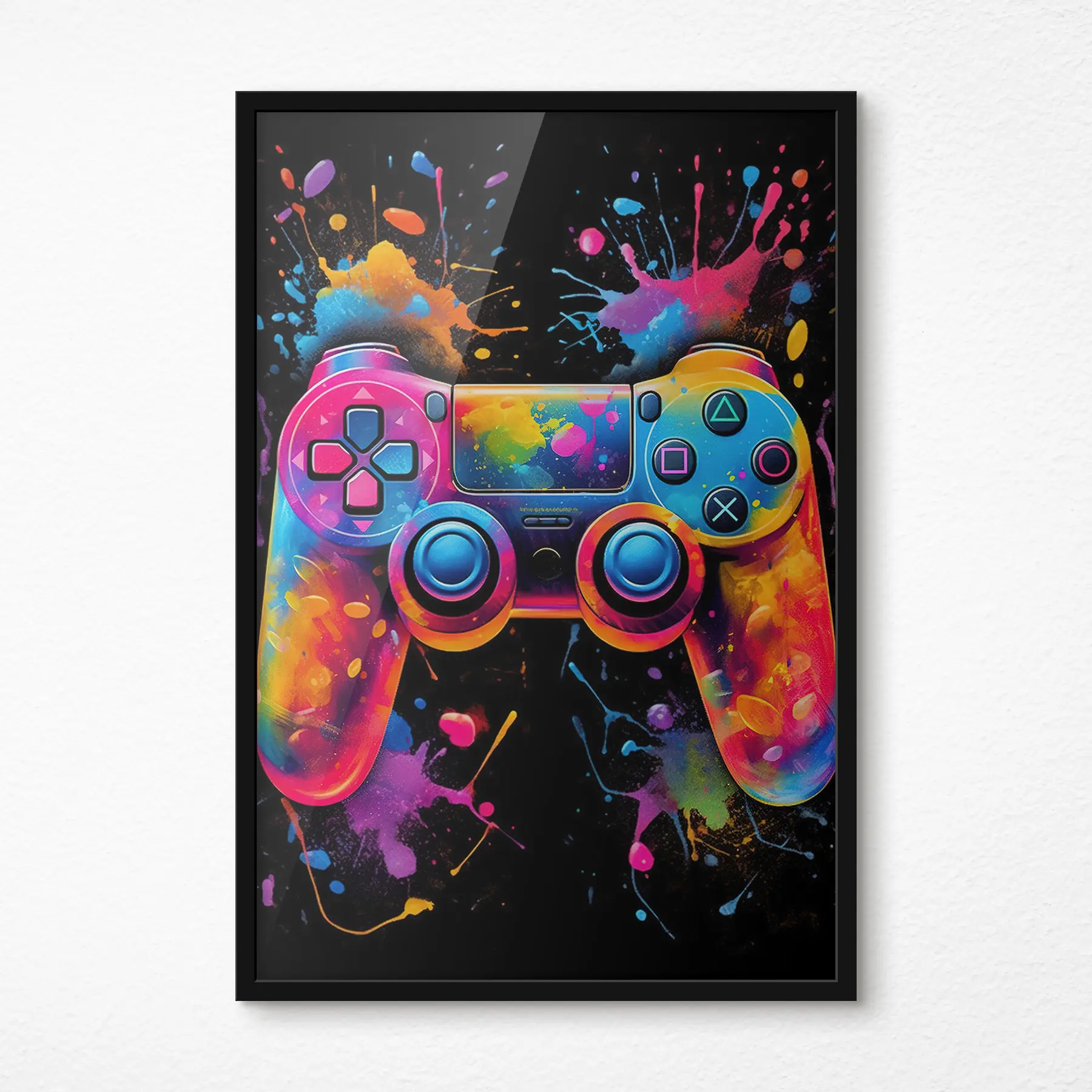 Obraz Gamepad i przepływ farby f34260