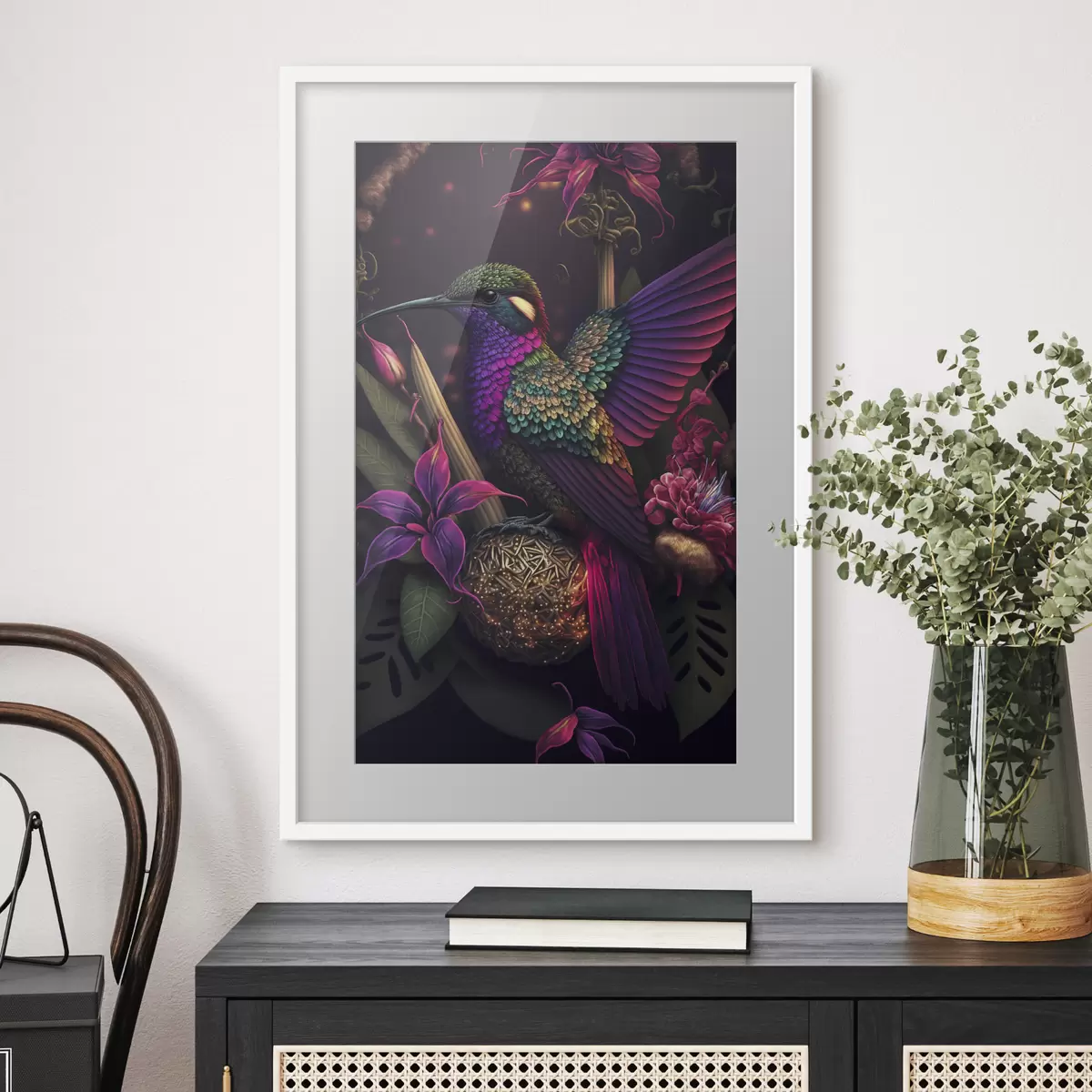 Plakat Kolibry i kwiaty f33703