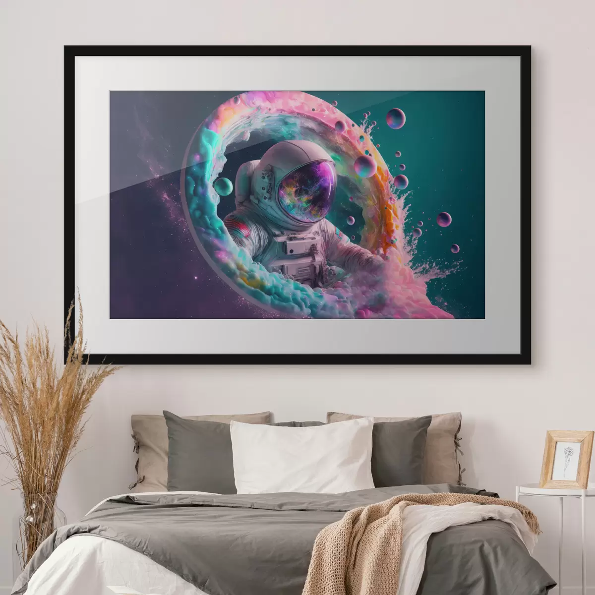 Plakat Astronauta w jasnej galaktyce w stylu pop art f33510