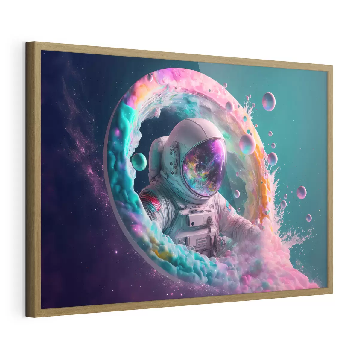 Plakat Astronauta w jasnej galaktyce w stylu pop art f33510