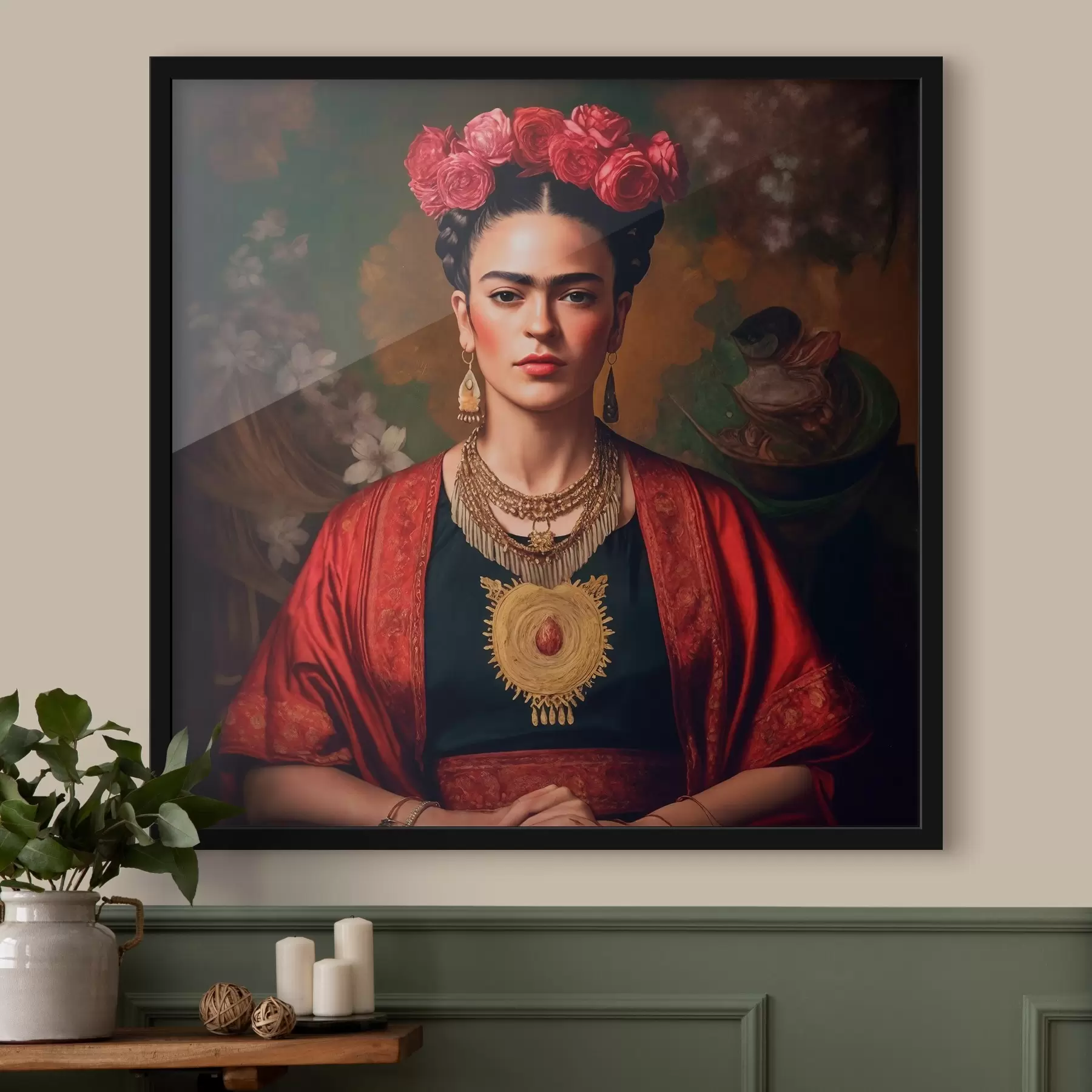 Fototapeta Frida Kahlo w czerwonej sukience f32865