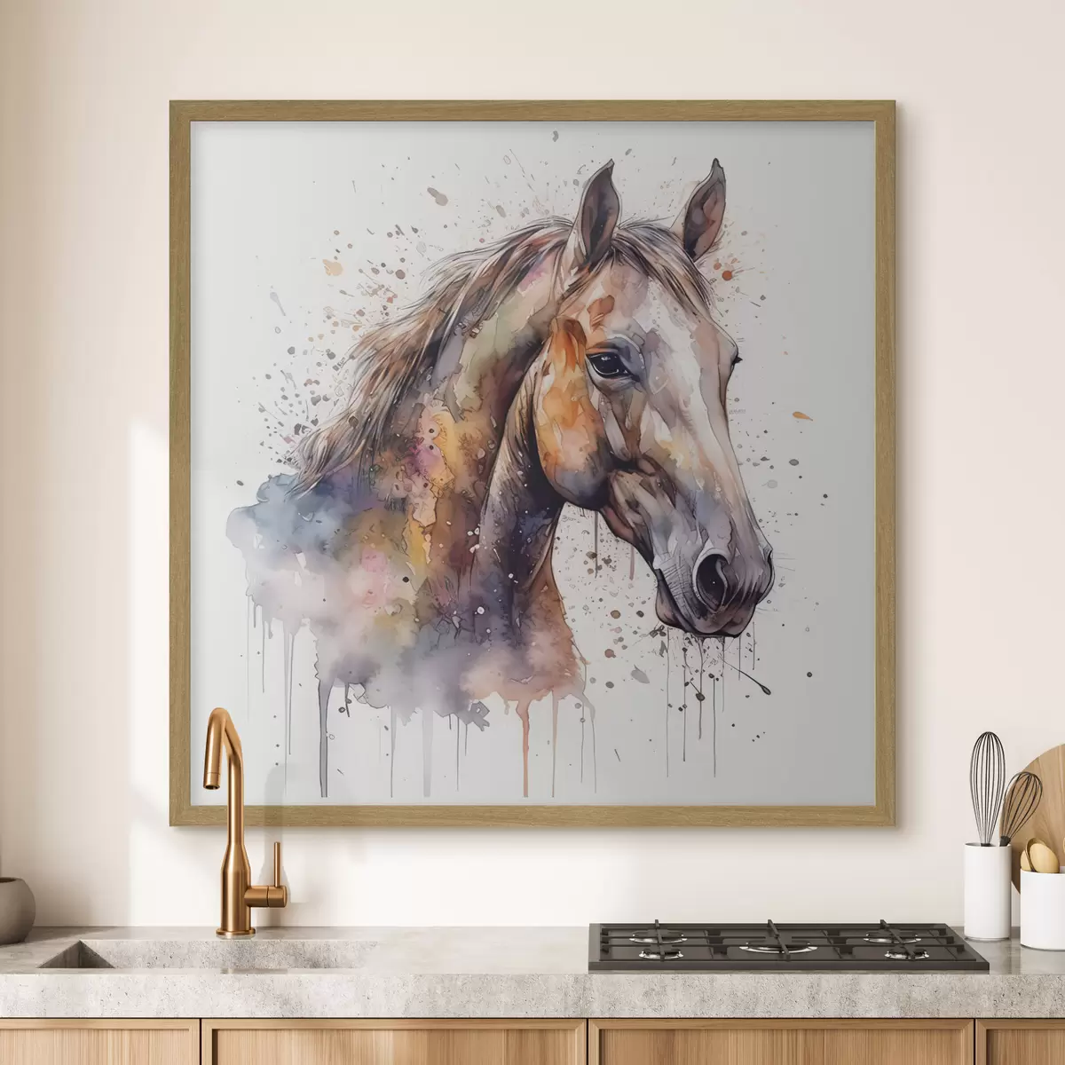 Plakat Koń w stylu akwareli f32324
