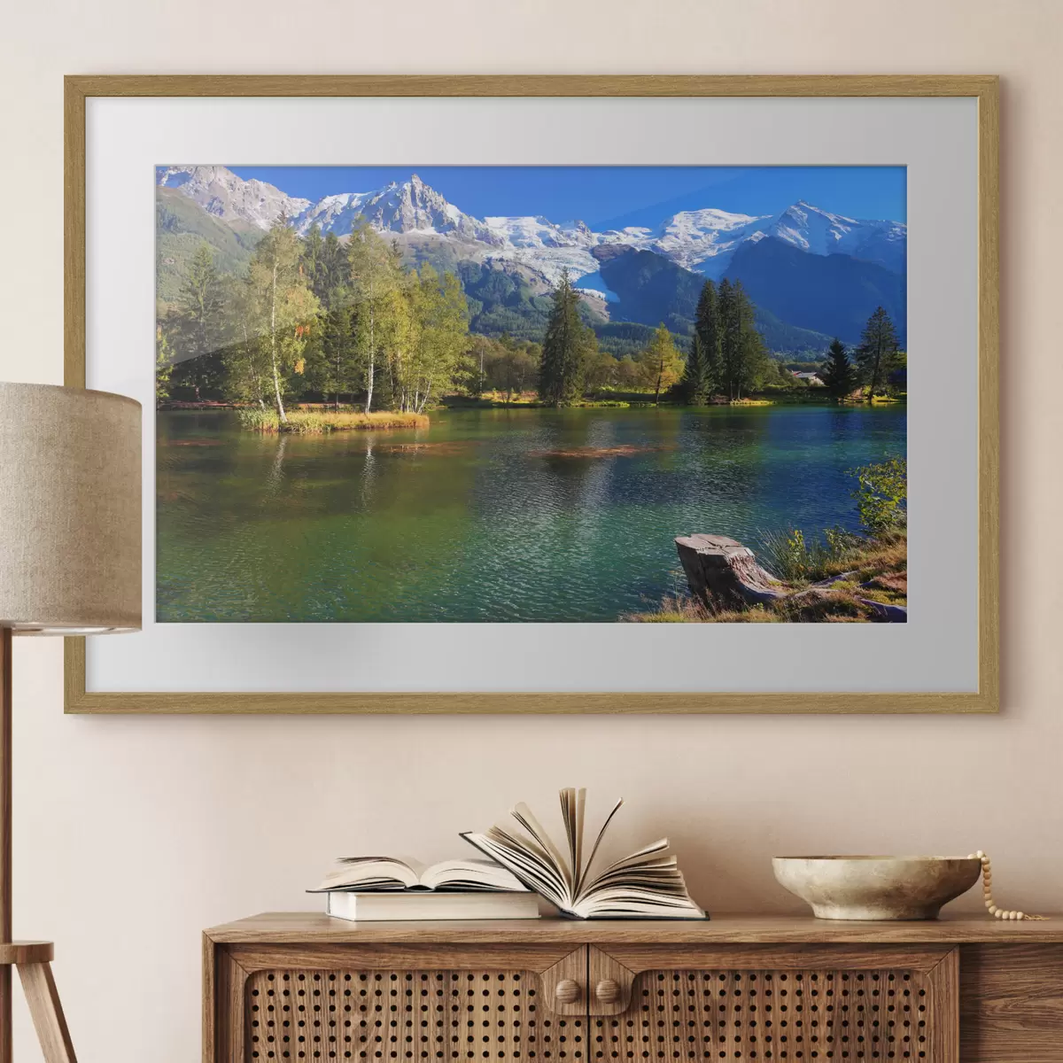 Plakat Rzeka u podnóża gór f08443