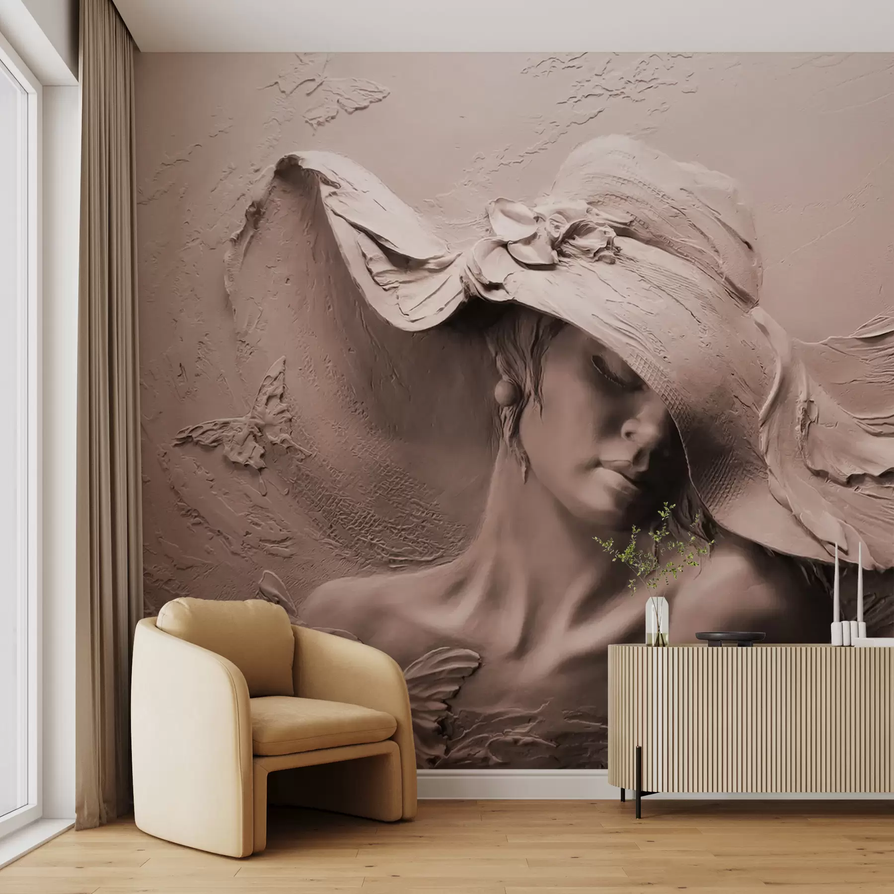 Fototapeta Kobieta w kapeluszu 3D u62592v1