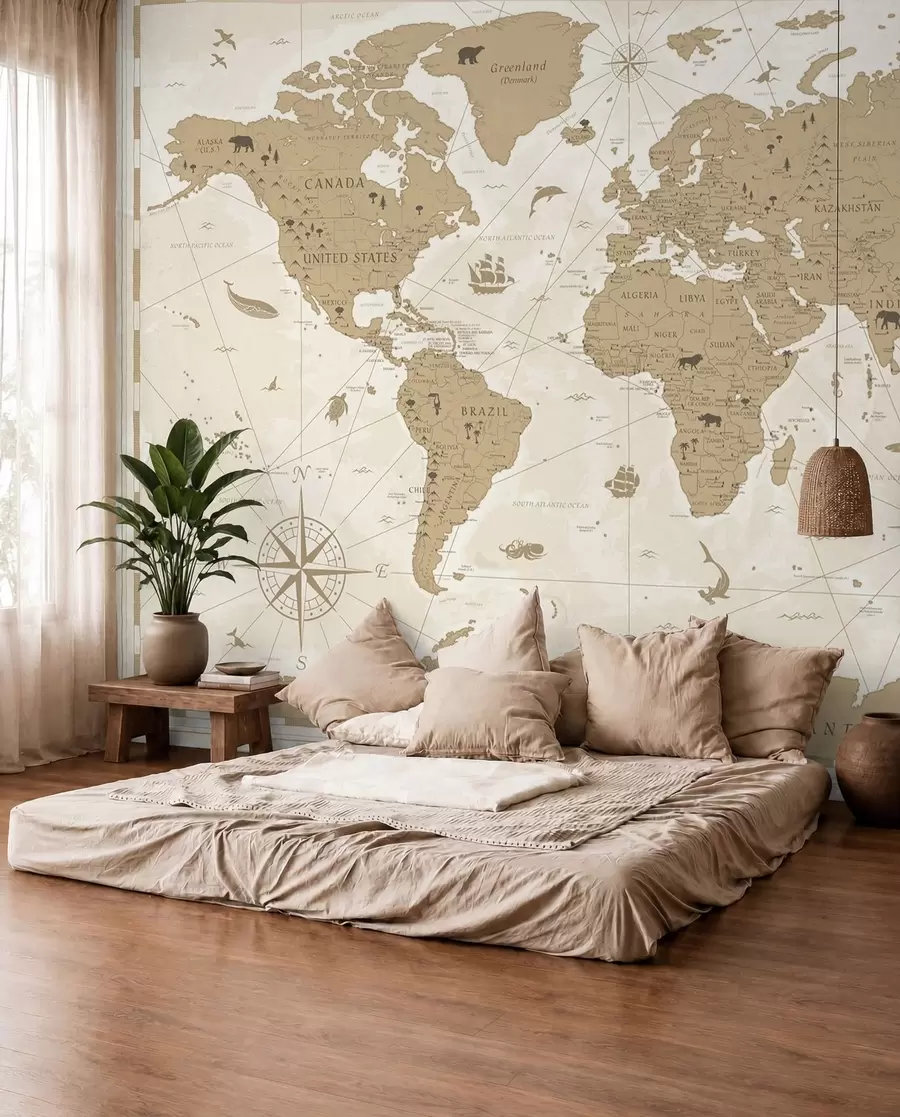Fototapeta Mapa świata w stylu vintage u99074