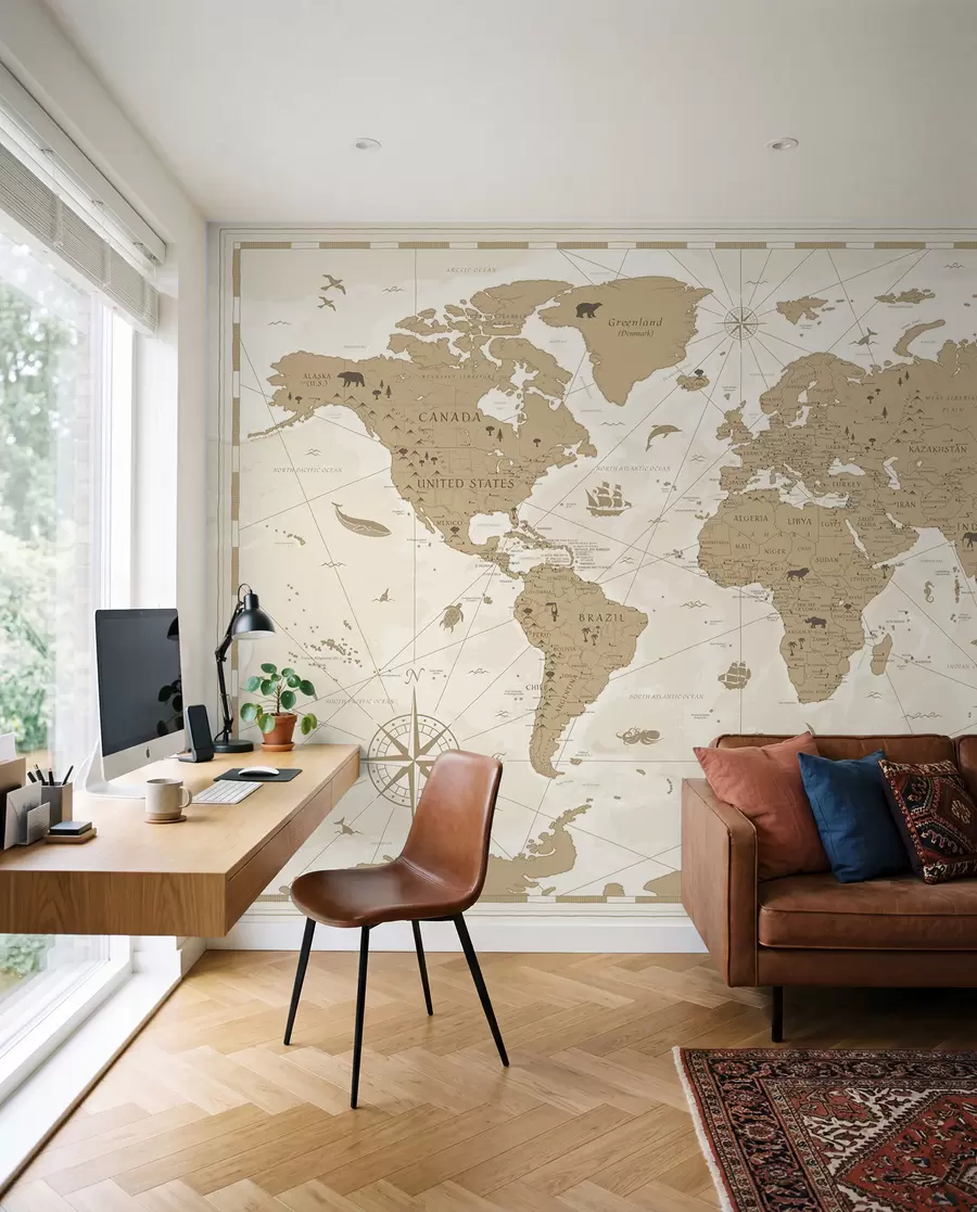 Fototapeta Mapa świata w stylu vintage u99074