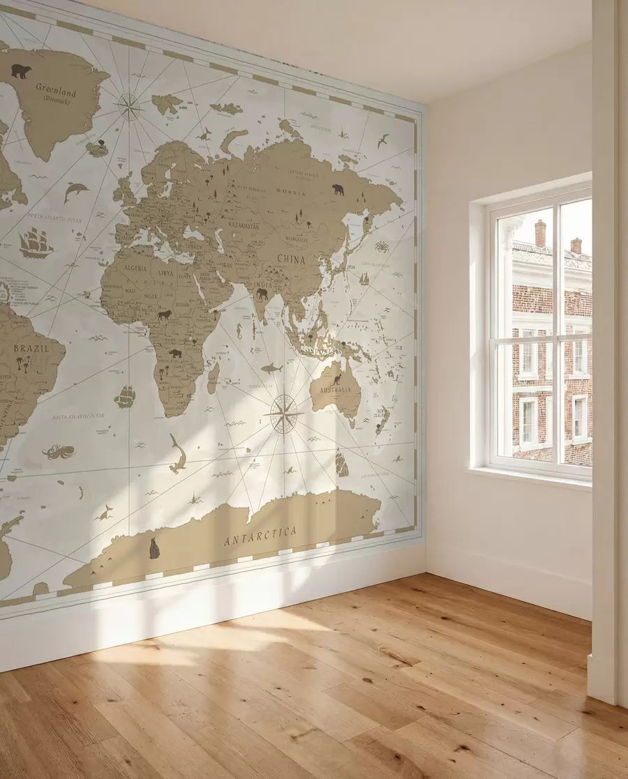 Fototapeta Mapa świata w stylu vintage u99074