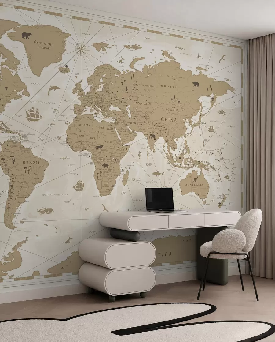 Fototapeta Mapa świata w stylu vintage u99074