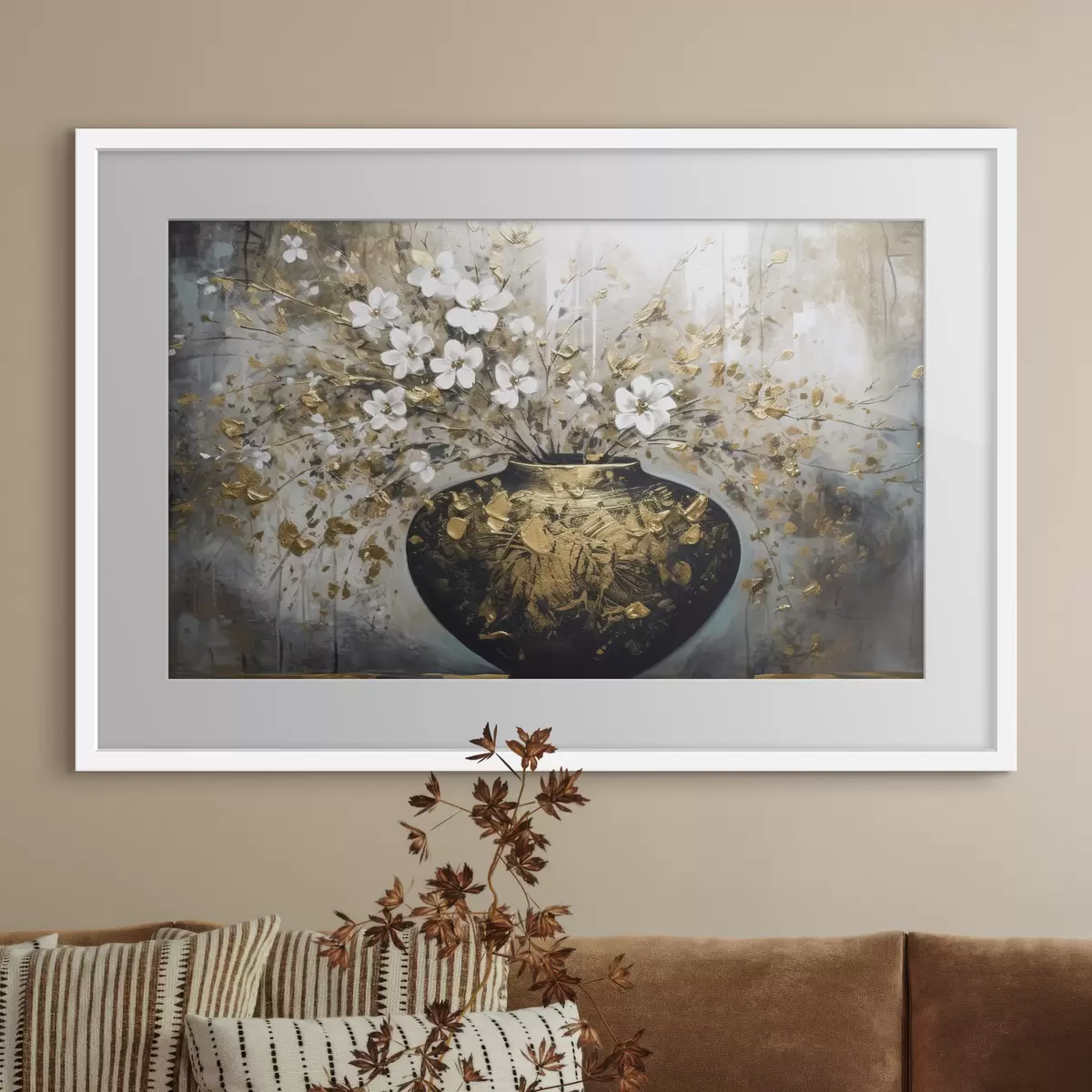 Plakat Bukiet w ciemnym wazonie f35377