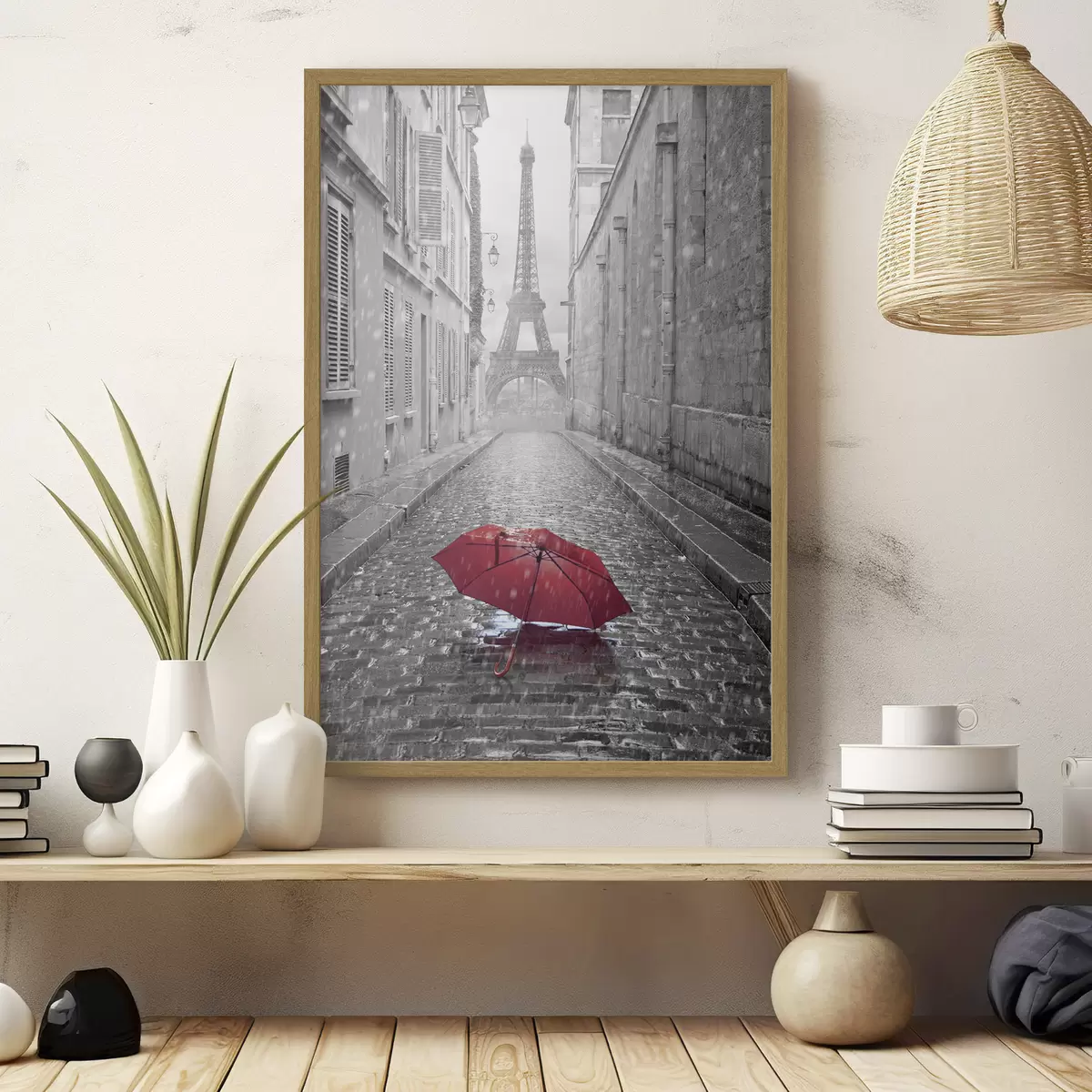 Plakat Widok na wieżę Eiffla z ulicy w Paryżu f33713