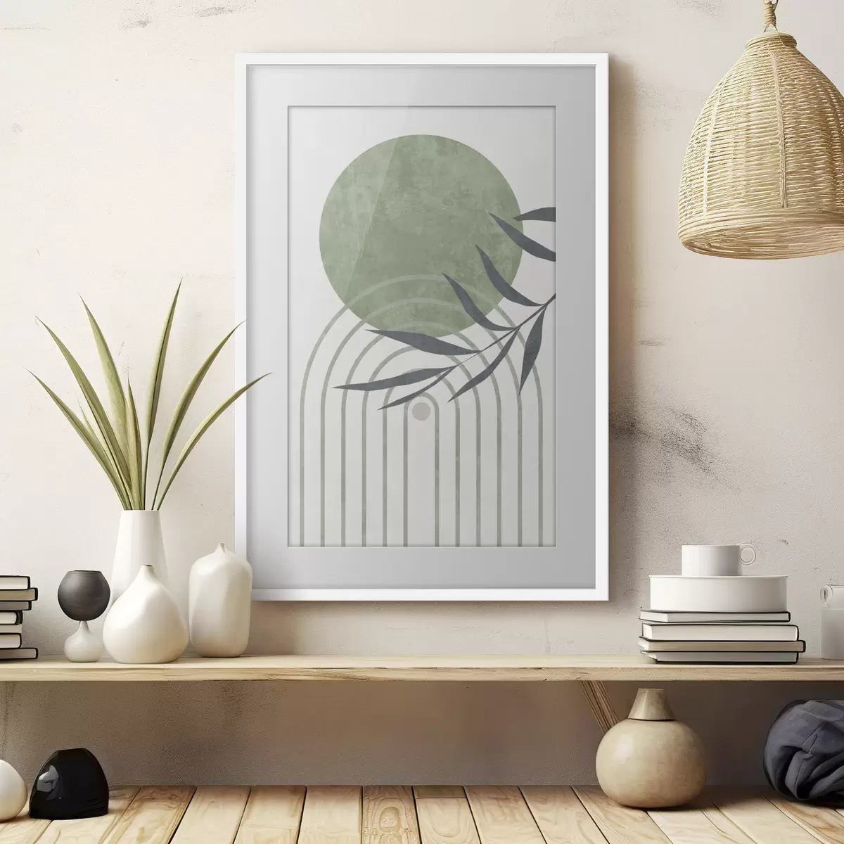 Plakat Abstrakcyjna geometria linii łuku i okręgu to nowoczesny trend f36421