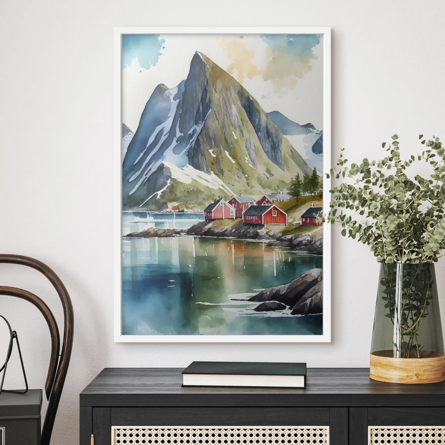 Fototapeta Norwegia, przyroda, akwarela, Lofoty f36685