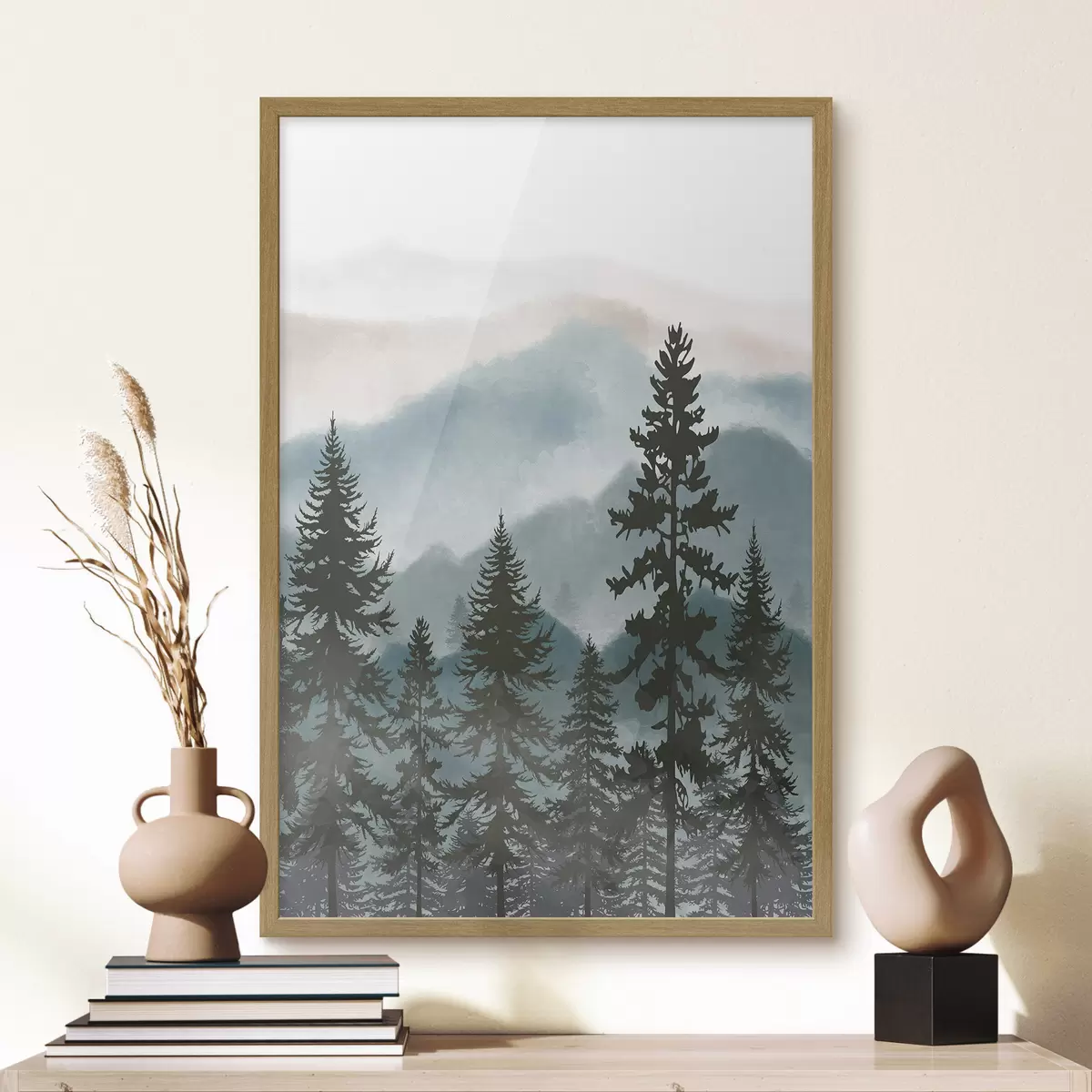 Plakat Błękitne góry, cichy las f37017