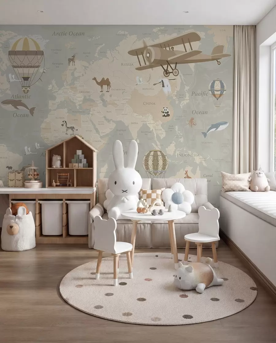 Fototapeta Mapa świata z balonami II u36066d2