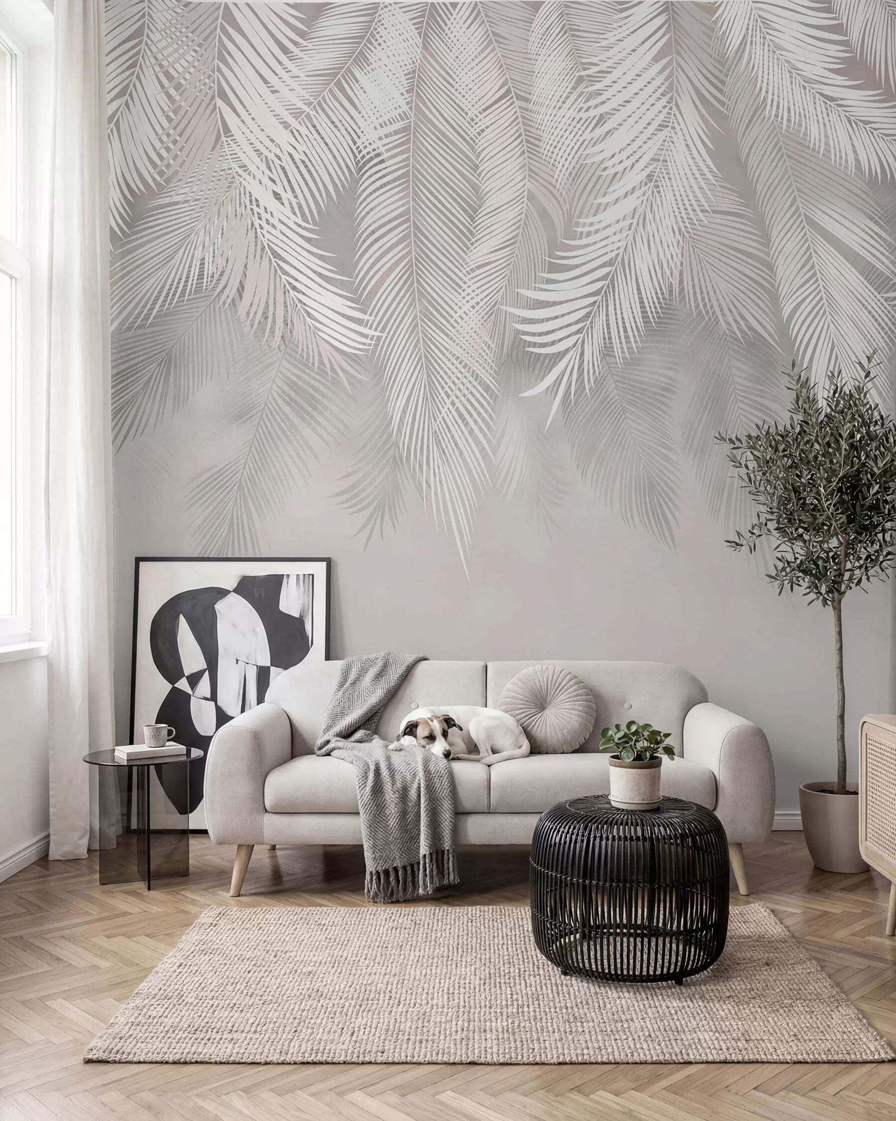Fototapeta Srebrna kurtyna palm I u48556d1