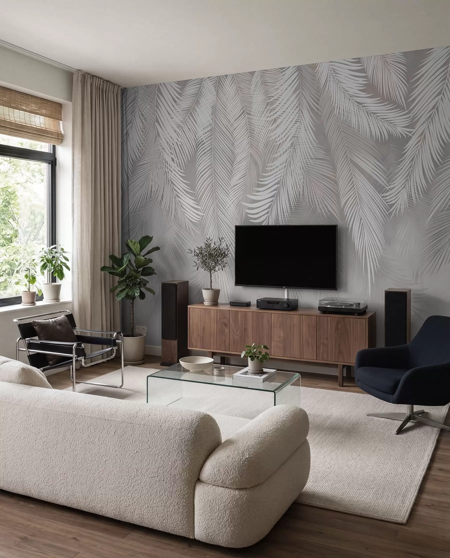 Fototapeta Srebrna kurtyna palm II u48556d2