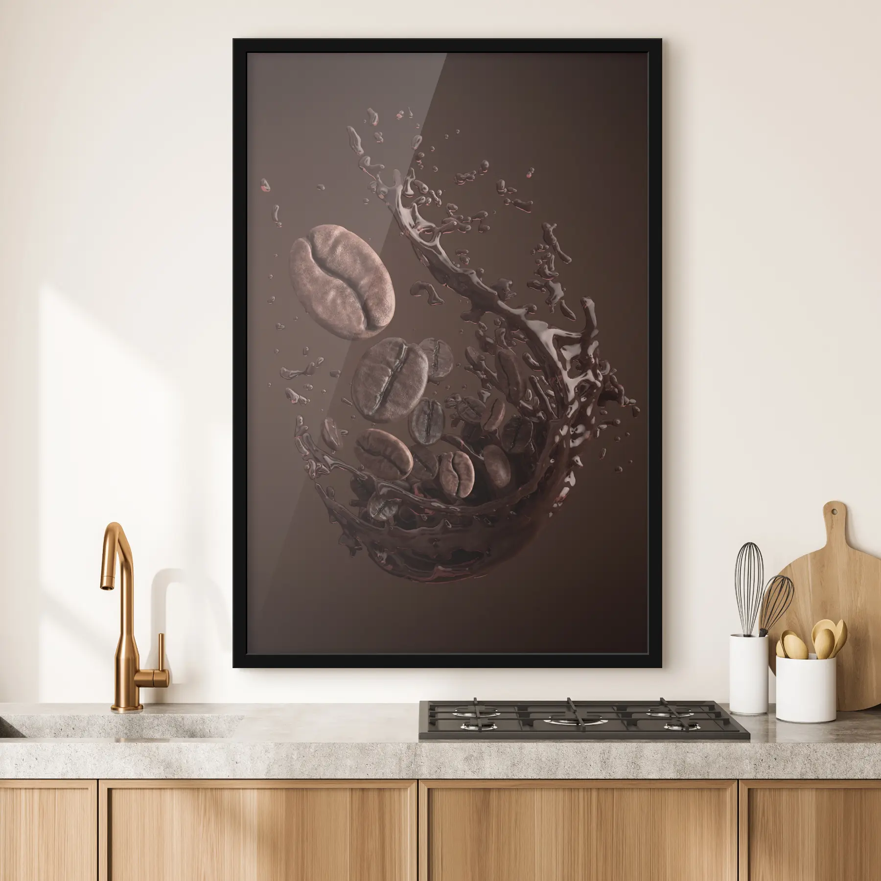 Obraz Efekt graficzny kawy i ziaren kawy f37176
