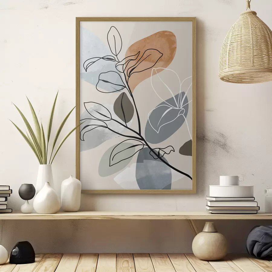 Fototapeta Akwarelowe liście w stylu boho f36817