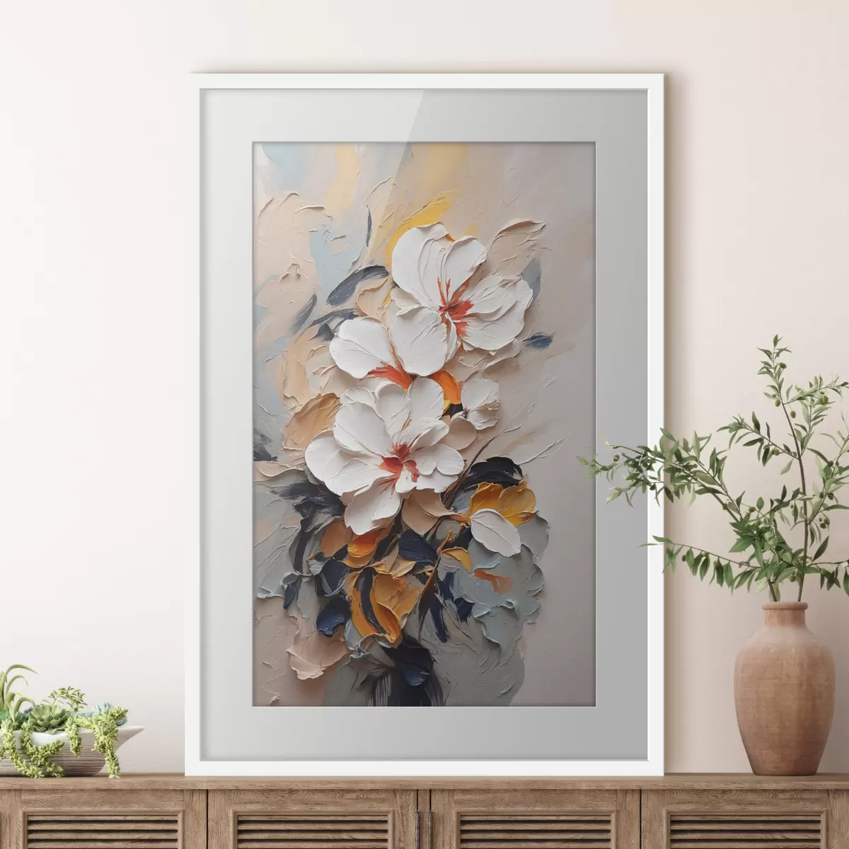 Plakat Abstrakcyjne kwiaty w oleju f37330