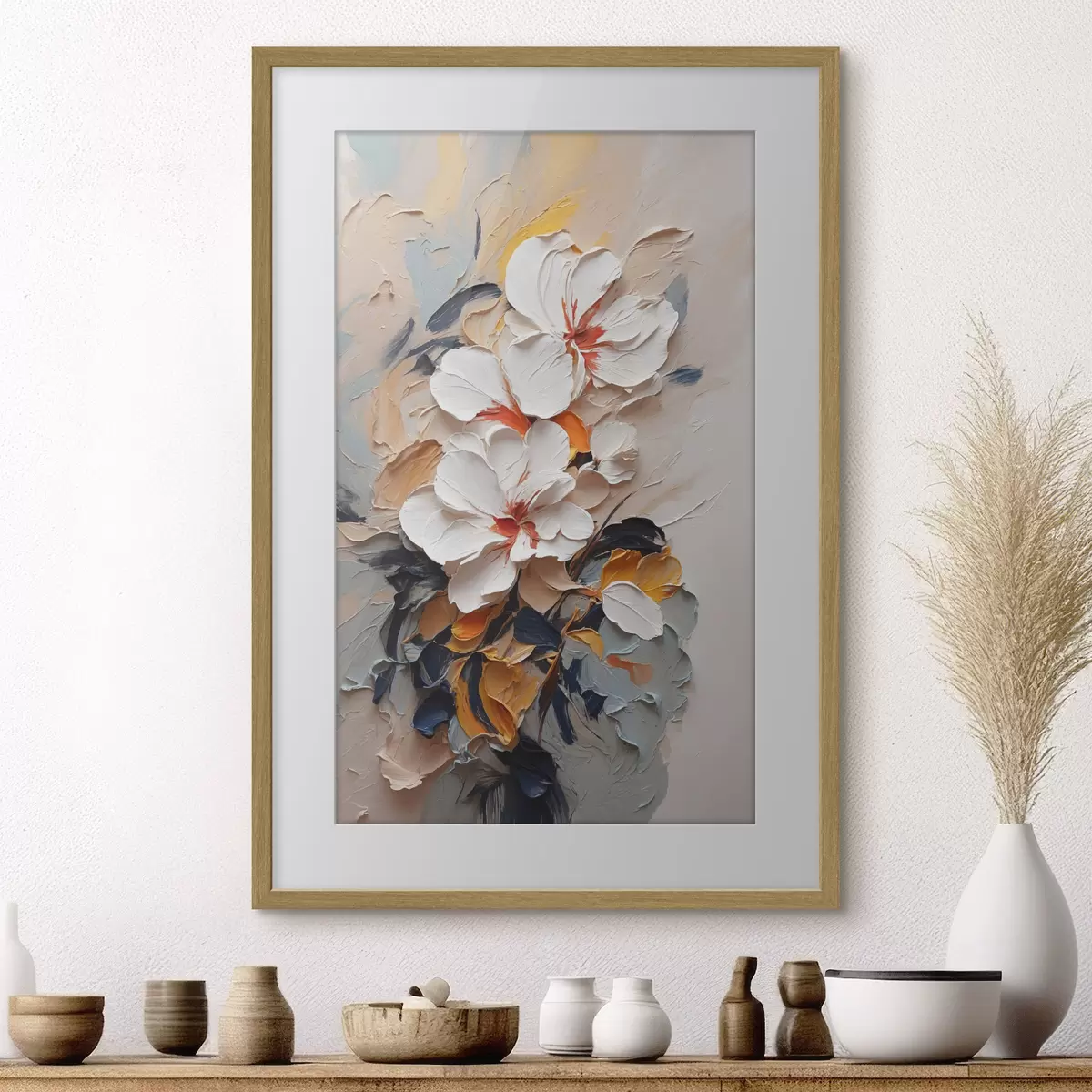 Plakat Abstrakcyjne kwiaty w oleju f37330